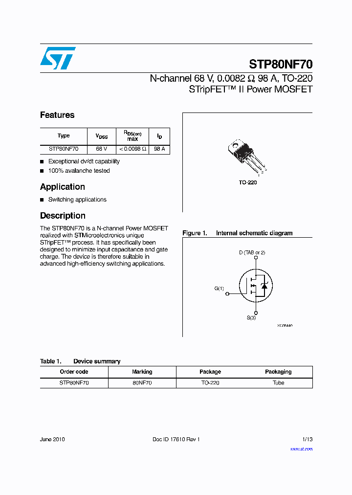 STP80NF70_6213982.PDF Datasheet