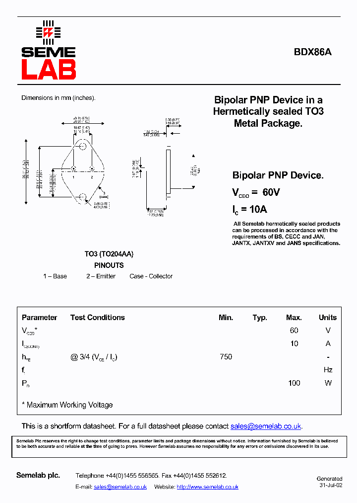 BDX86A_6215207.PDF Datasheet