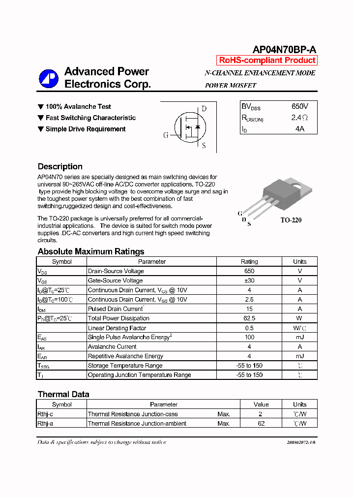 AP04N70BP-A07_6395282.PDF Datasheet