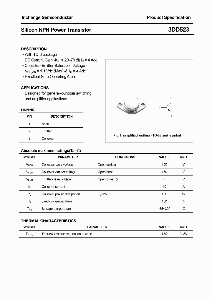 3DD523_6559108.PDF Datasheet