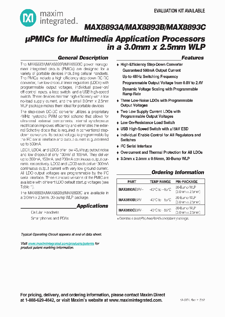 MAX8893CEWVT_6599066.PDF Datasheet