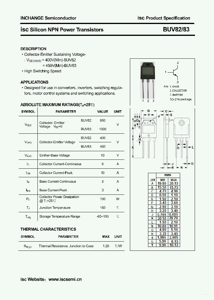 BUV82_6952622.PDF Datasheet