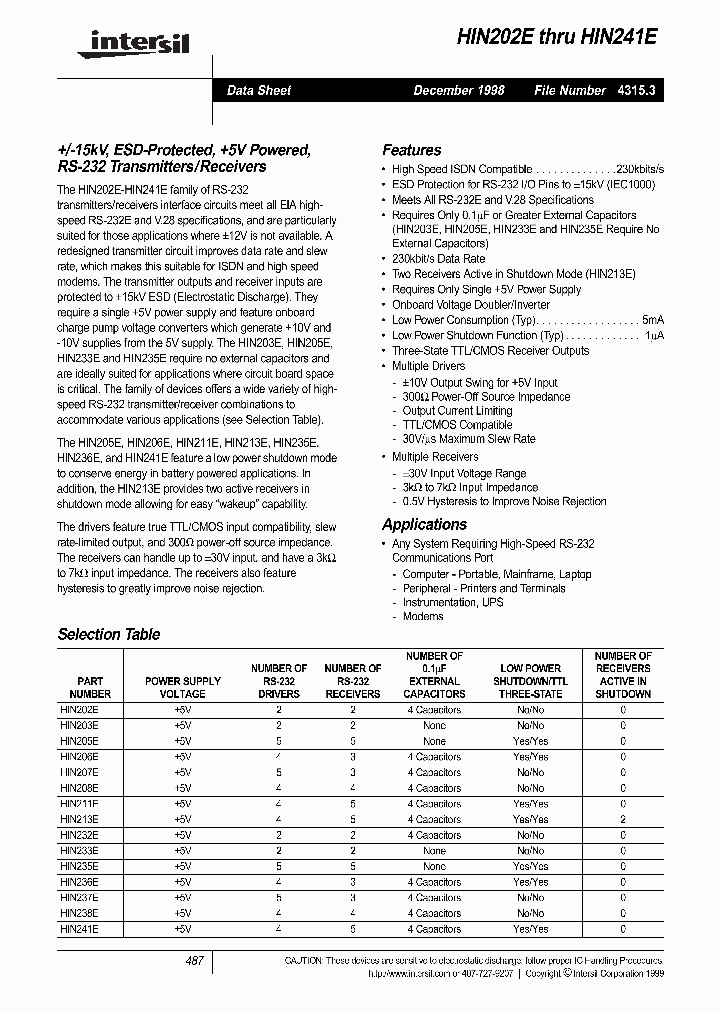 HIN233ECB_6946827.PDF Datasheet