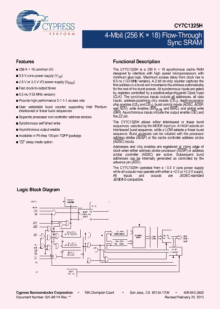 CY7C1325H-133AXI_7026604.PDF Datasheet