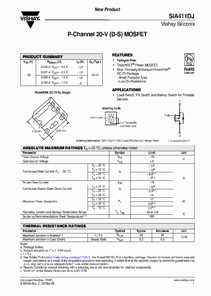 SIA411DJ-T1-GE3_7055829.PDF Datasheet