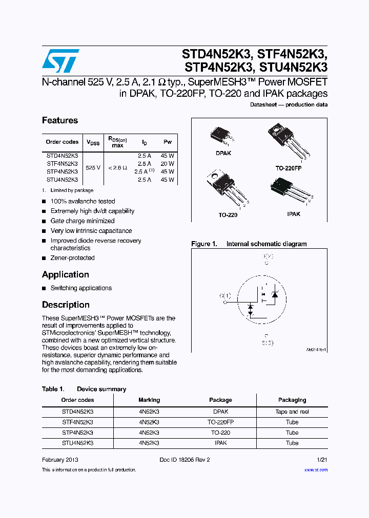 STD4N52K3_7217093.PDF Datasheet