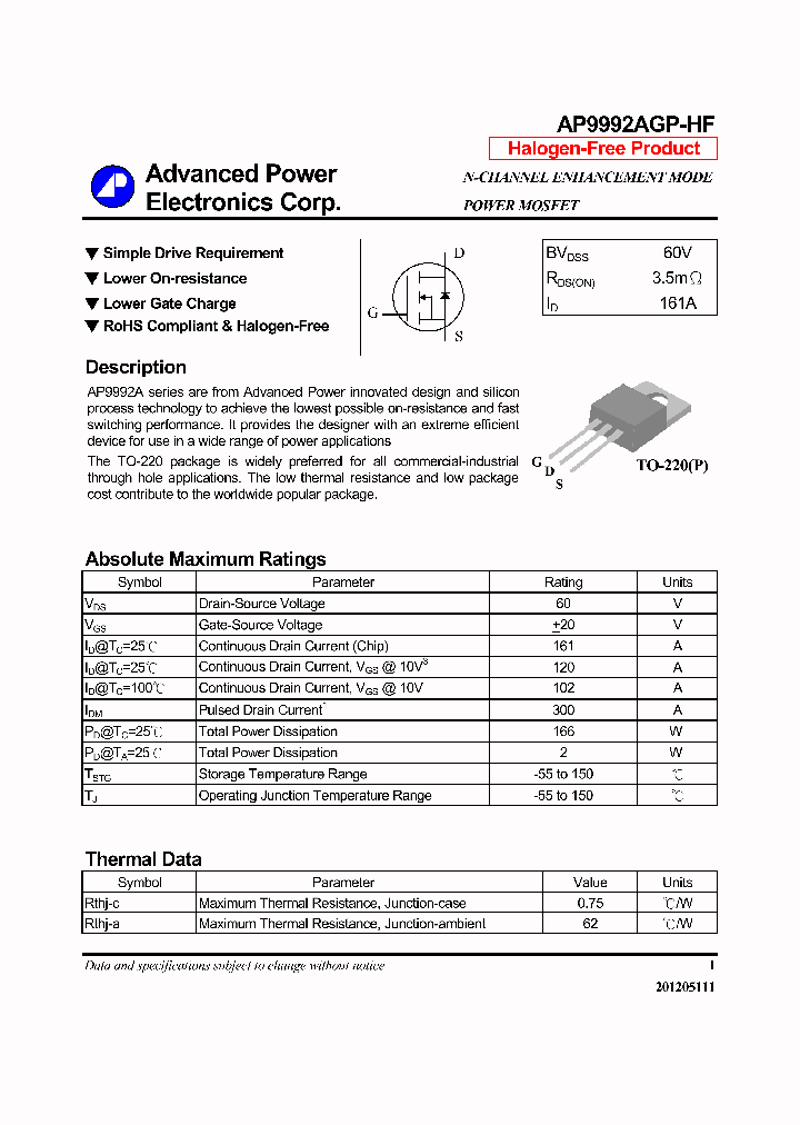 AP9992AGP-HF_7217633.PDF Datasheet