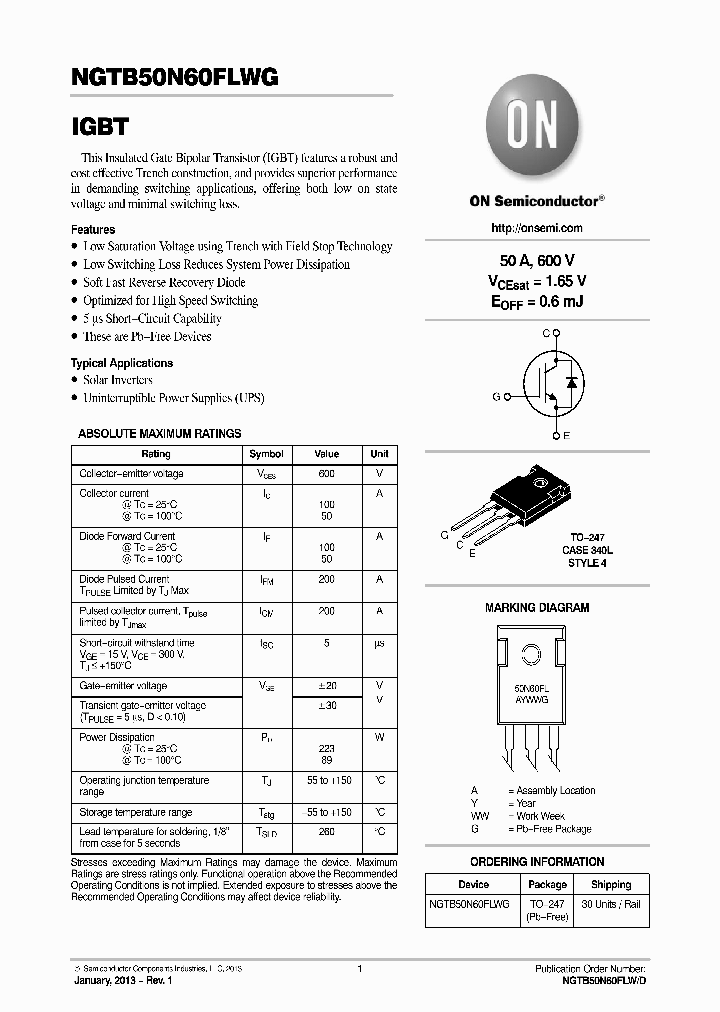 NGTB50N60FLWG_7217350.PDF Datasheet