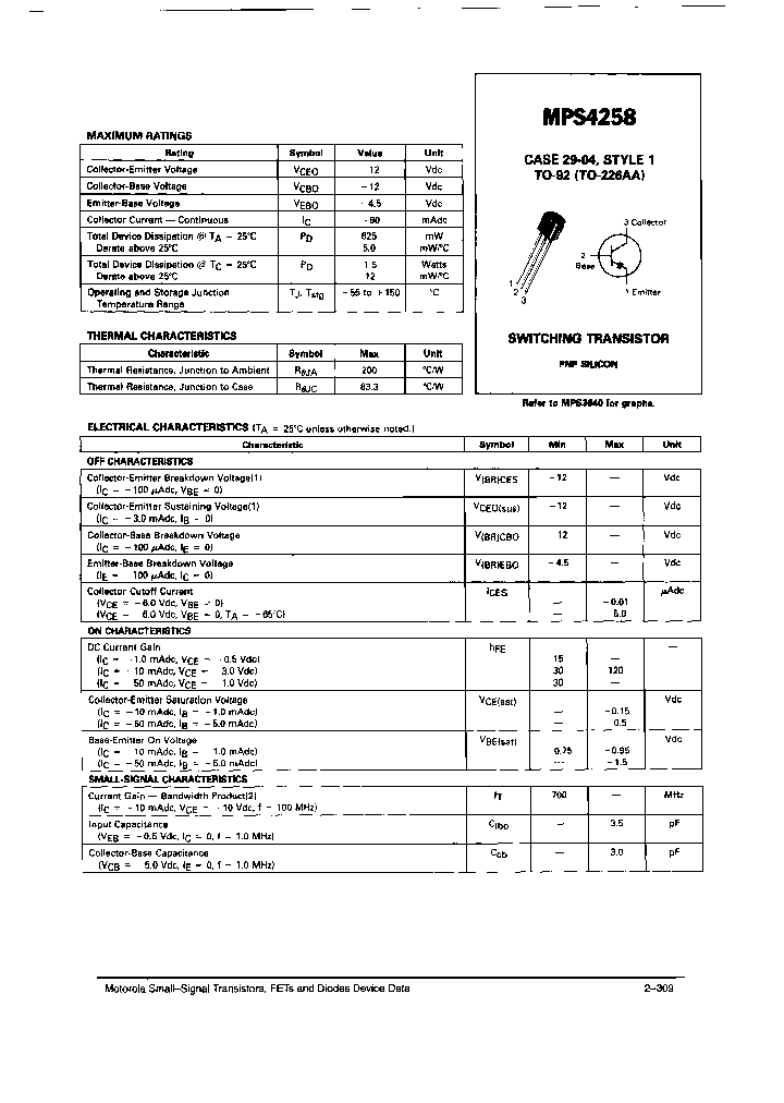 MPS4258_7246522.PDF Datasheet