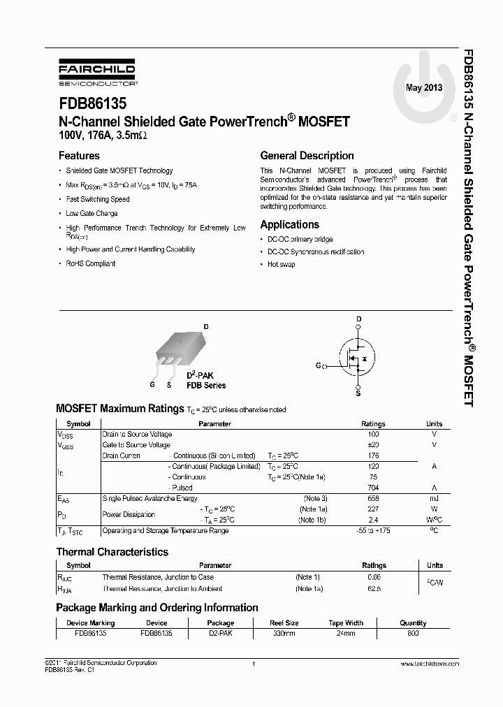 FDB86135_7254842.PDF Datasheet