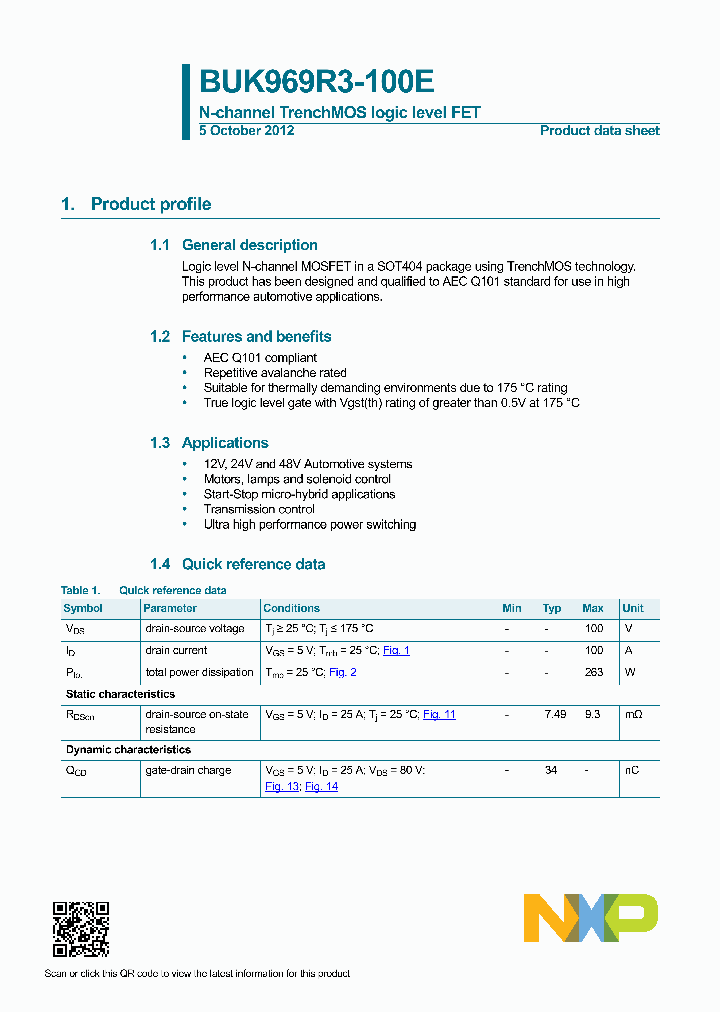 BUK969R3-100E_7255321.PDF Datasheet