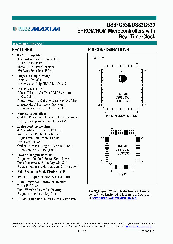 DS87C530-ENL_7335483.PDF Datasheet