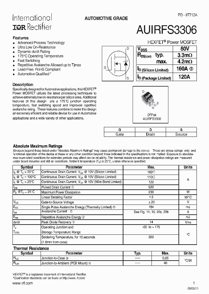 AUIRFS3306_7499367.PDF Datasheet