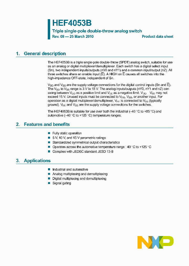 HEF4053BP_7566905.PDF Datasheet