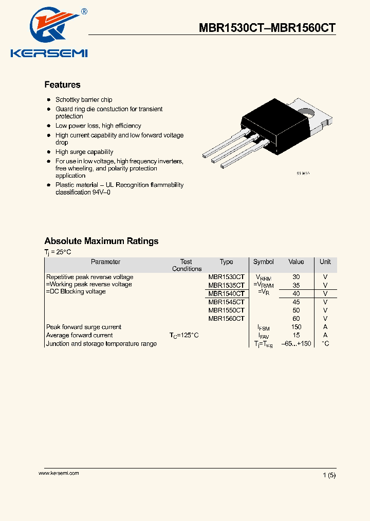 MBR1545CG_7585055.PDF Datasheet