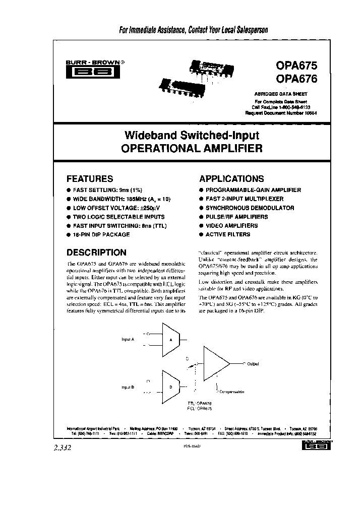 OPA675JG_7688170.PDF Datasheet