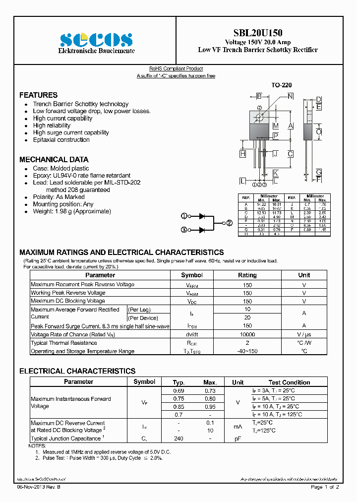 SBL20U150_7771836.PDF Datasheet