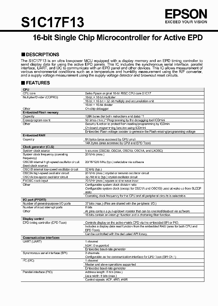 S1C17F13_7774560.PDF Datasheet