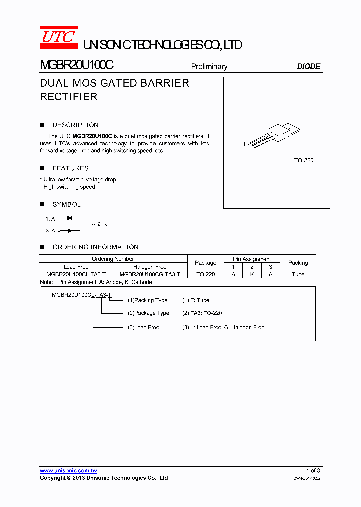 MGBR20U100CG-TA3-T_7941181.PDF Datasheet