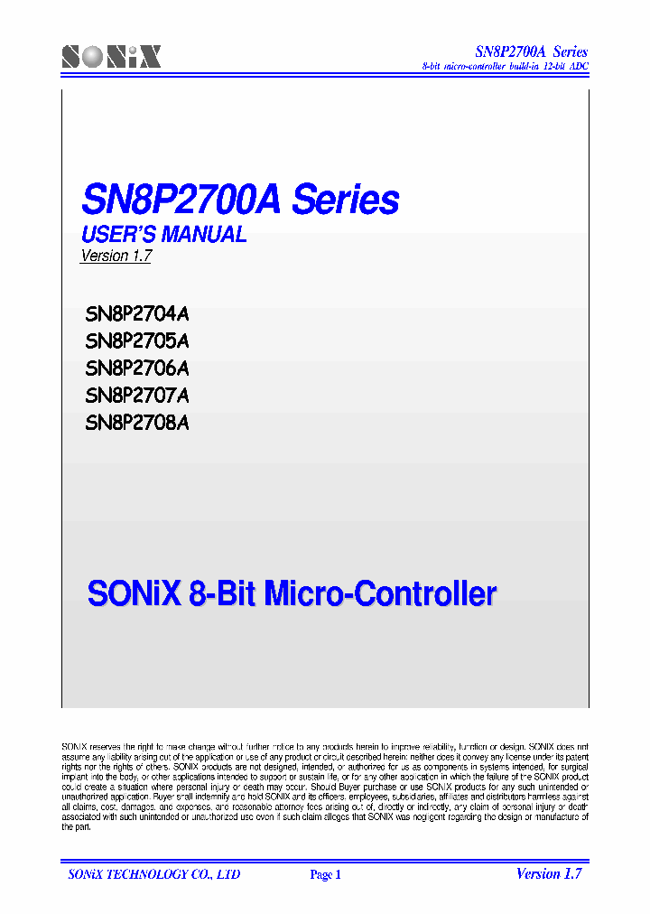 SN8P2704A_7825320.PDF Datasheet