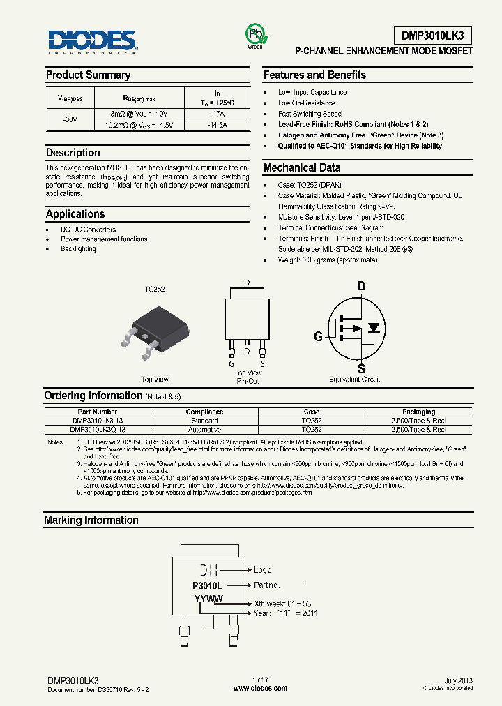 DMP3010LK3-15_8179604.PDF Datasheet