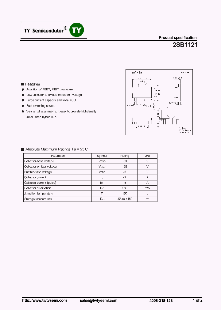 2SB1121_8234501.PDF Datasheet