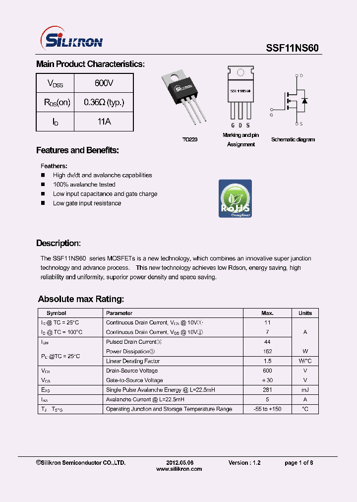 SSF11NS60_8293626.PDF Datasheet