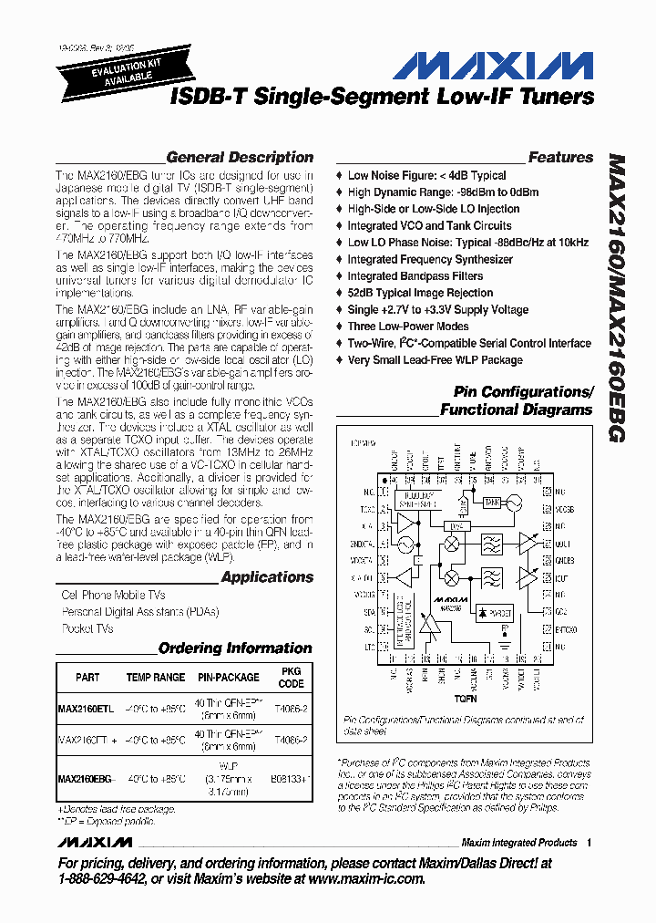 MAX2160EBG_8306376.PDF Datasheet