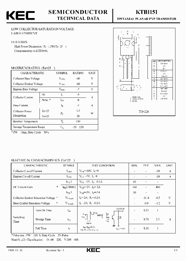 KTB1151_8325041.PDF Datasheet