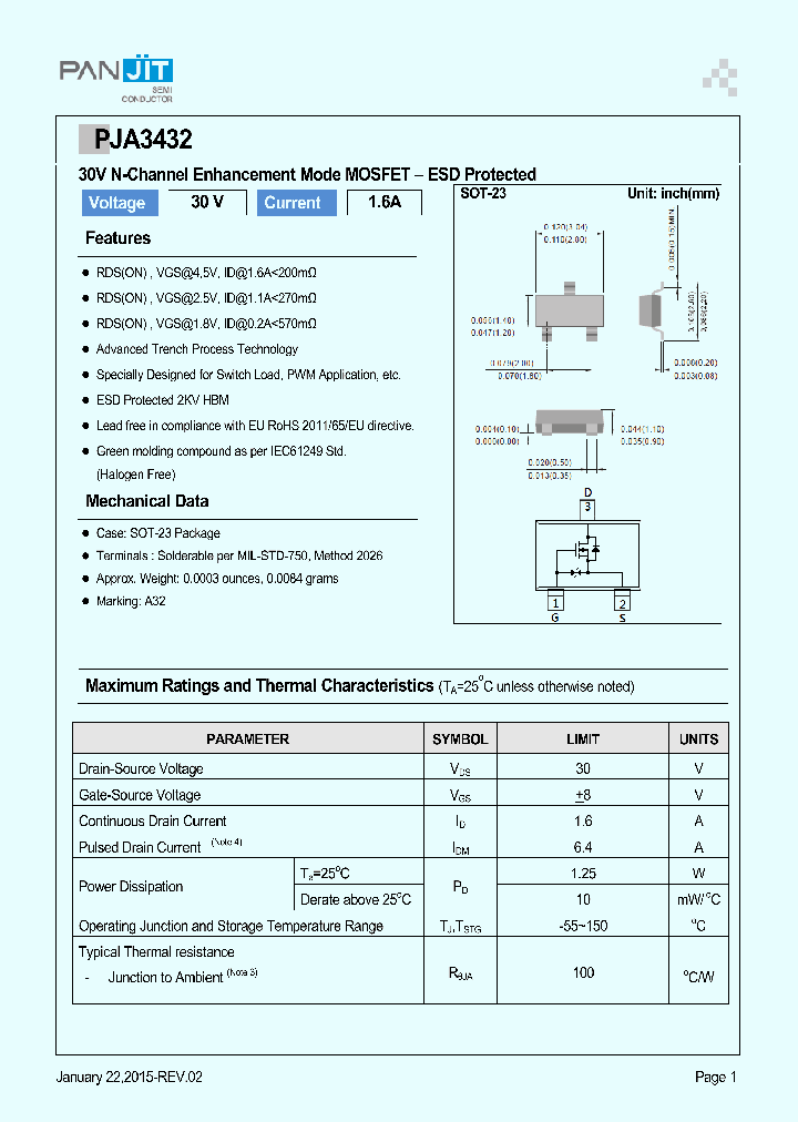 PJA3432_8400031.PDF Datasheet