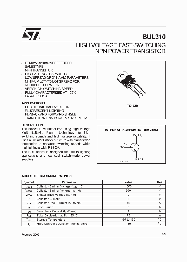 BUL310_8454032.PDF Datasheet