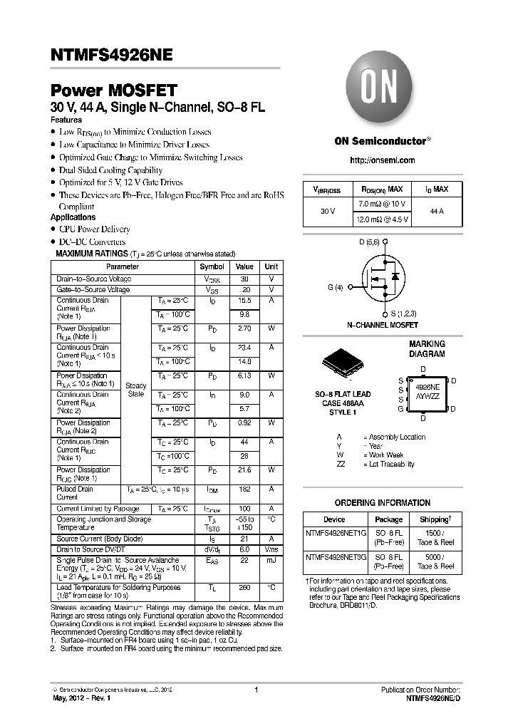 NTMFS4926NET1G_8541618.PDF Datasheet