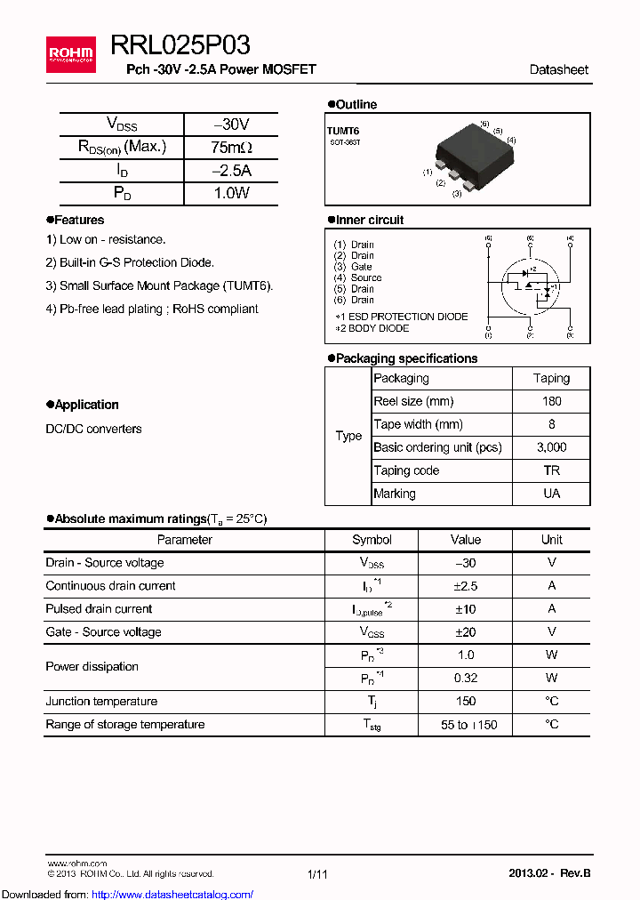 RRL025P03TR_8573670.PDF Datasheet