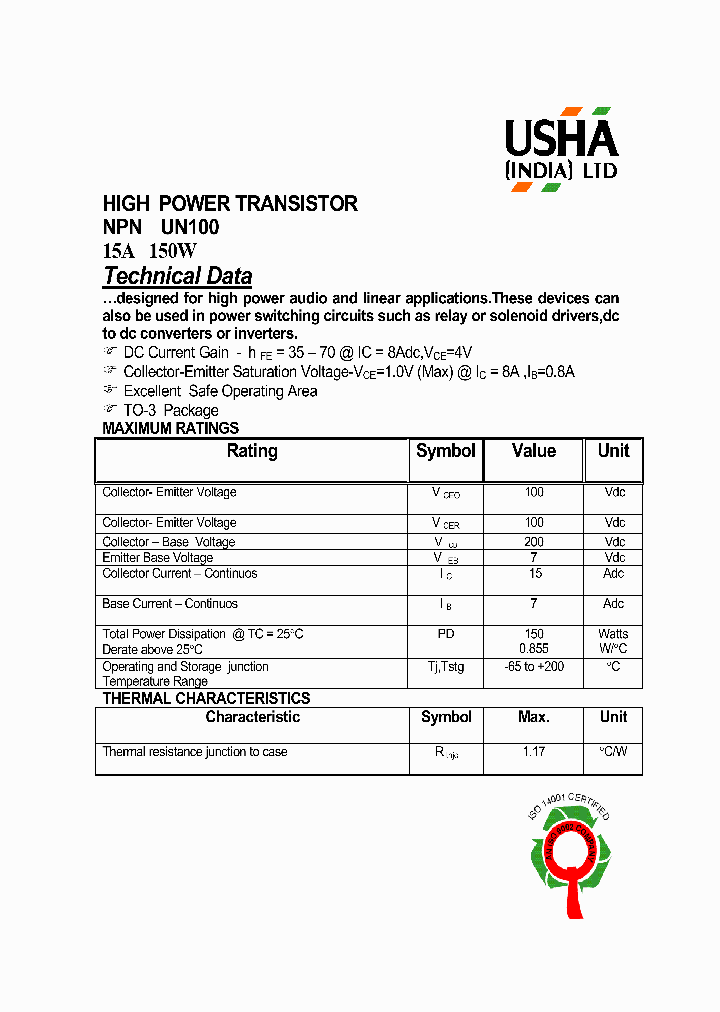 UN100_8618869.PDF Datasheet