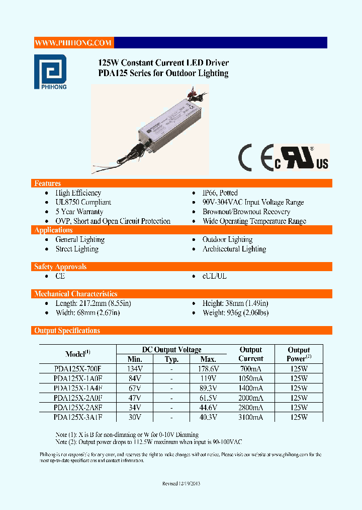 PDA125W-2A0F_8737379.PDF Datasheet