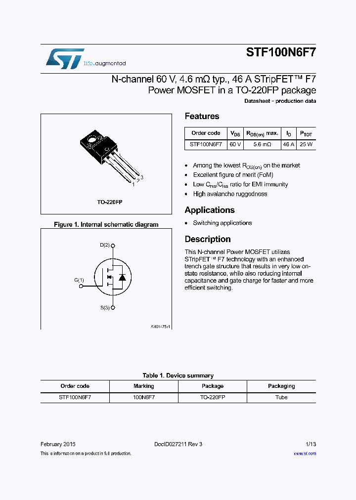 STF100N6F7_8763510.PDF Datasheet