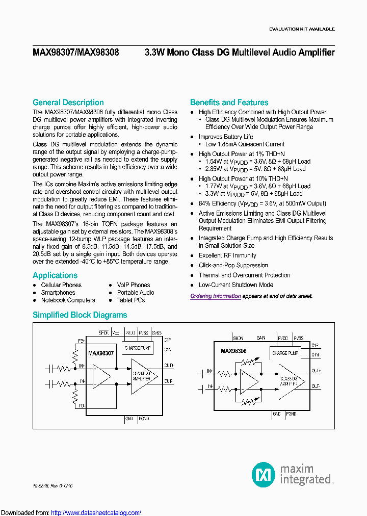 MAX98307_8798305.PDF Datasheet