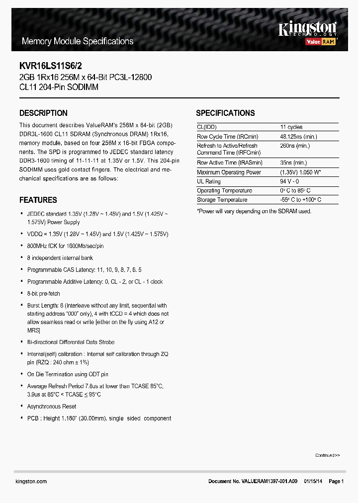 KVR16LS11S6-2_8843769.PDF Datasheet