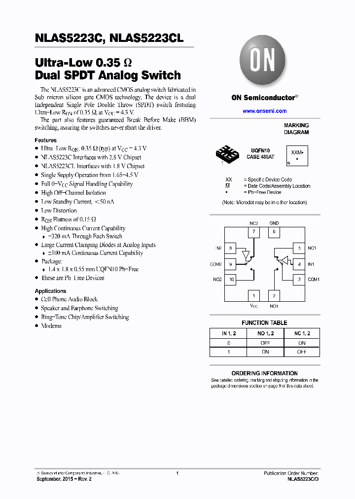 NLAS5223CLMUTAG_8896370.PDF Datasheet