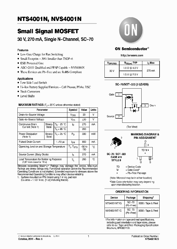 NVS4001NT1G_8904030.PDF Datasheet