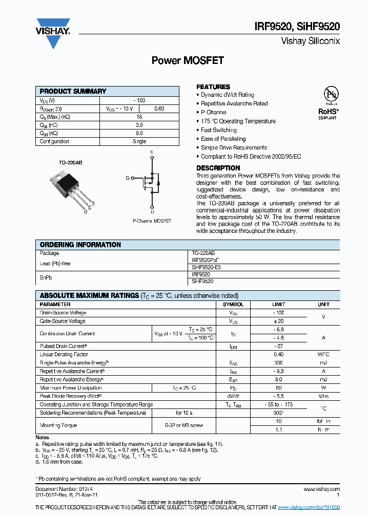 SIHF9520_8909541.PDF Datasheet