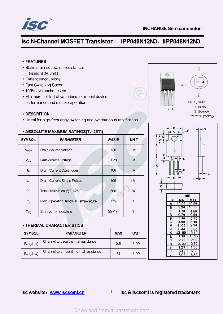 IPP048N12N3_8922978.PDF Datasheet