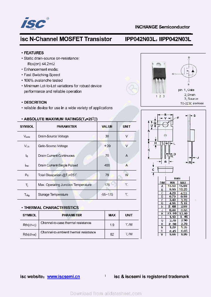 IPP042N03L_8922975.PDF Datasheet