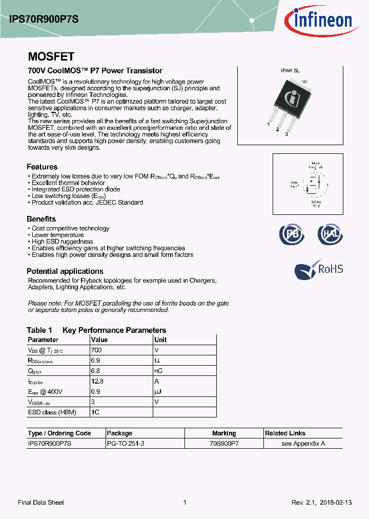 IPS70R900P7S_8950516.PDF Datasheet