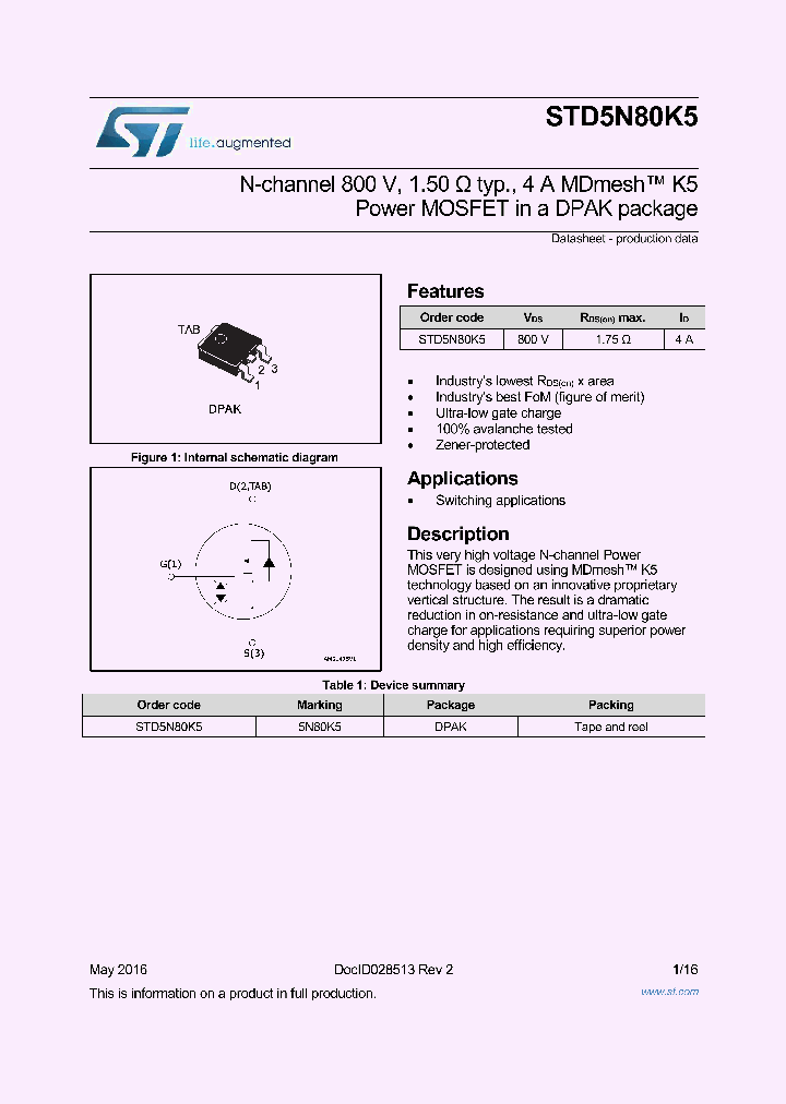 STD5N80K5_8973995.PDF Datasheet