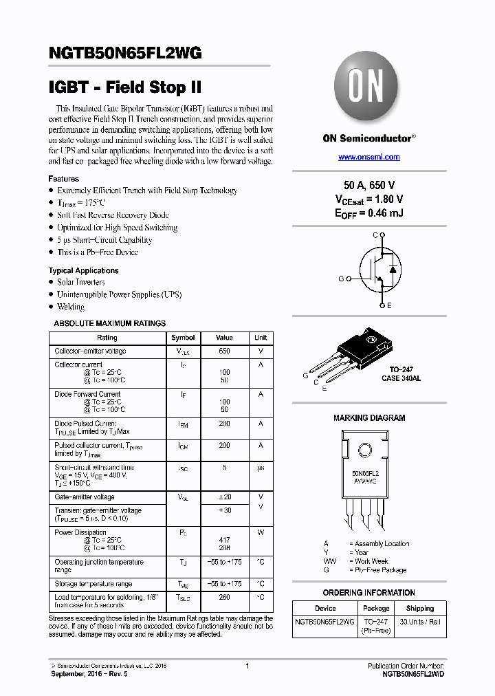 NGTB50N65FL2WG_8976618.PDF Datasheet