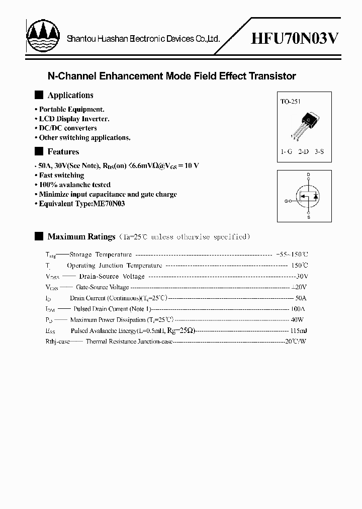 HFU70N03V_8981220.PDF Datasheet