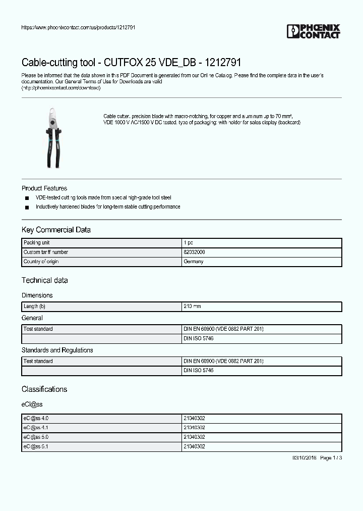 CUTFOX-25-VDE-DB_9001997.PDF Datasheet