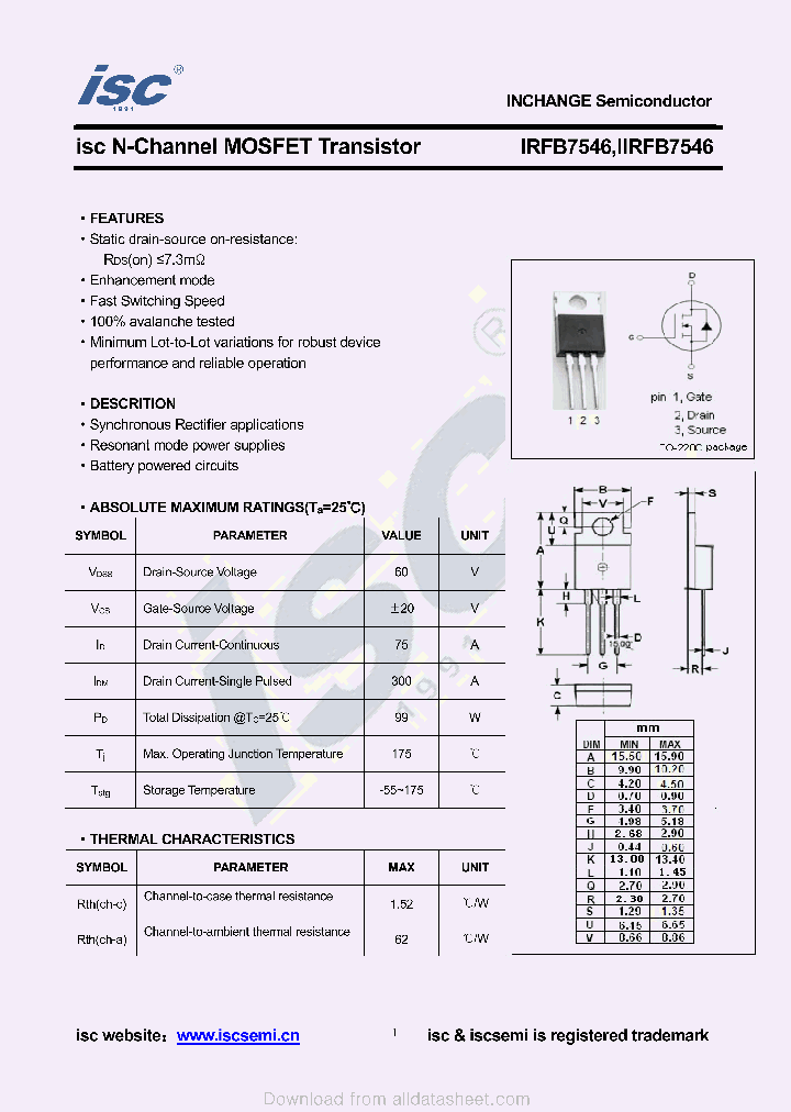 IIRFB7546_9012793.PDF Datasheet