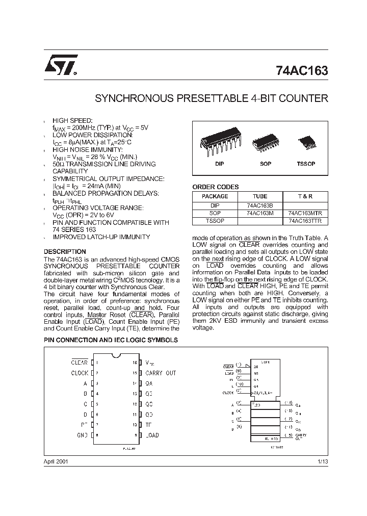 74AC163TTR_9016185.PDF Datasheet